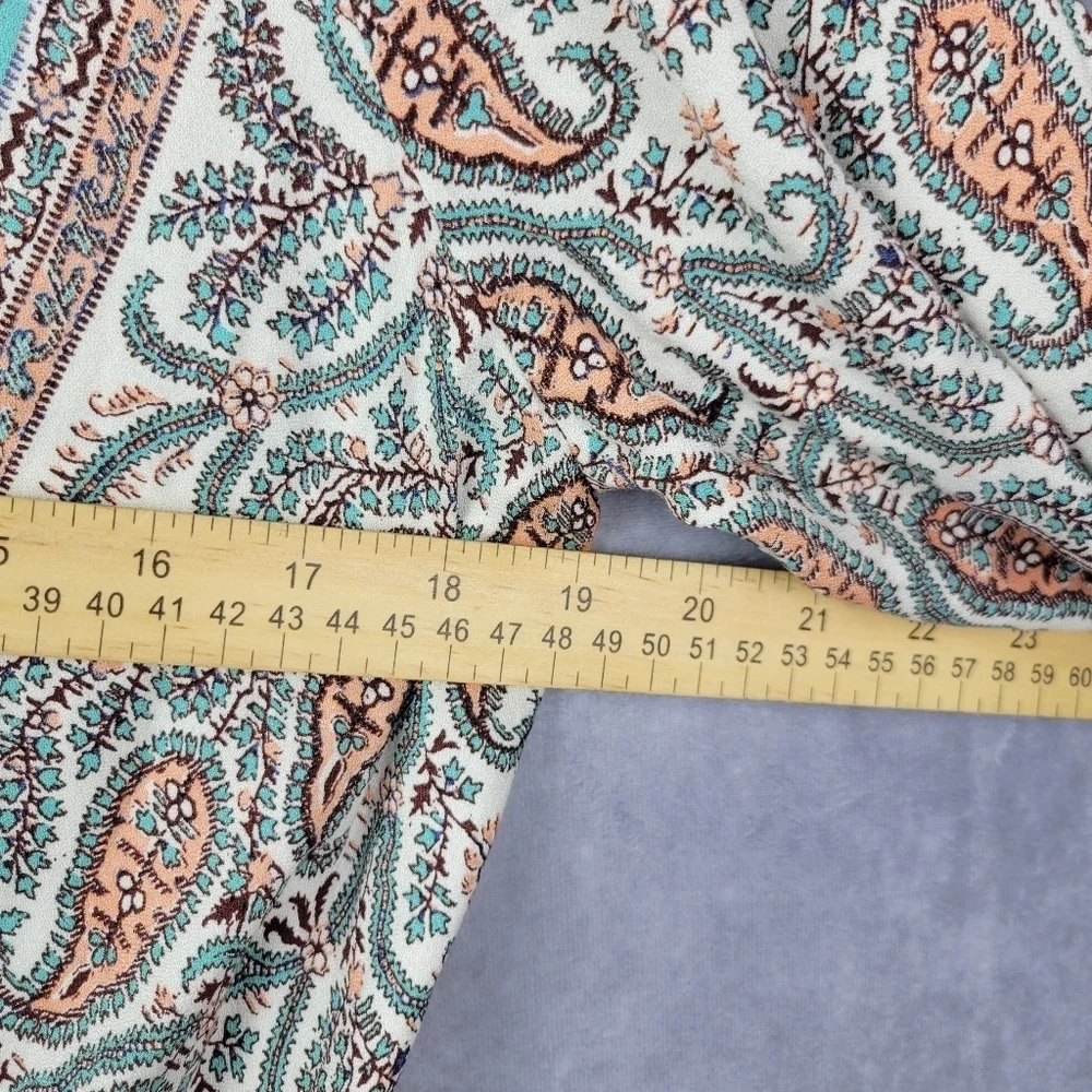 Chelsea & Violet Paisley bohemian surplice romper with‎ elastic waist Womens L